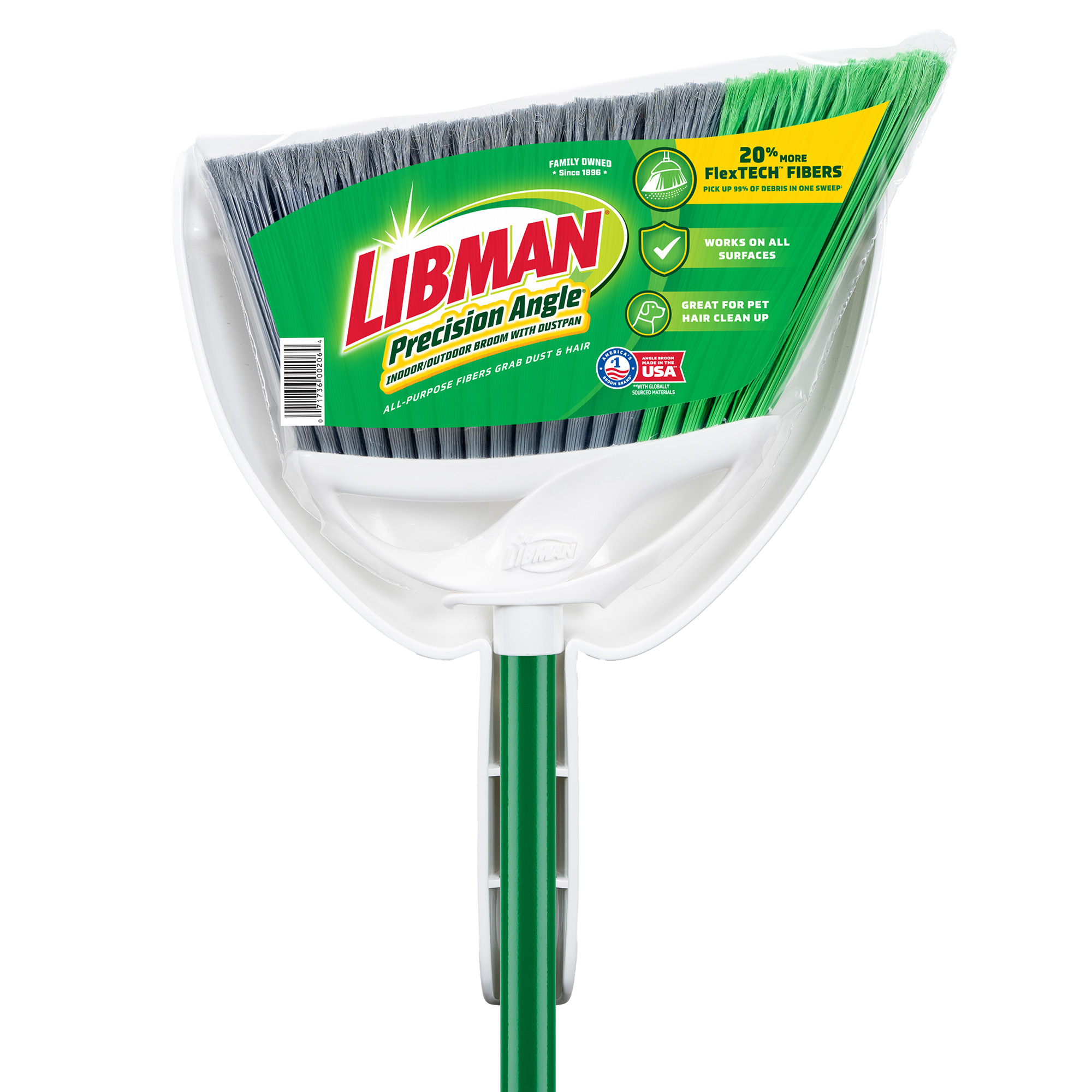 Libman Precision Angle Indoor/Outdoor Broom With Dustpan #206