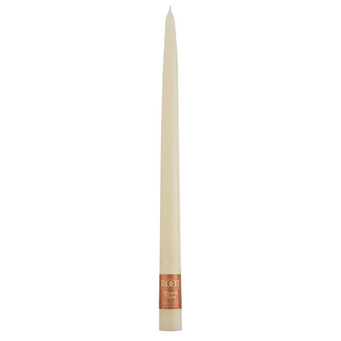 Root Candles 12-Inch Dipped Taper Dinner Candle, Ivory