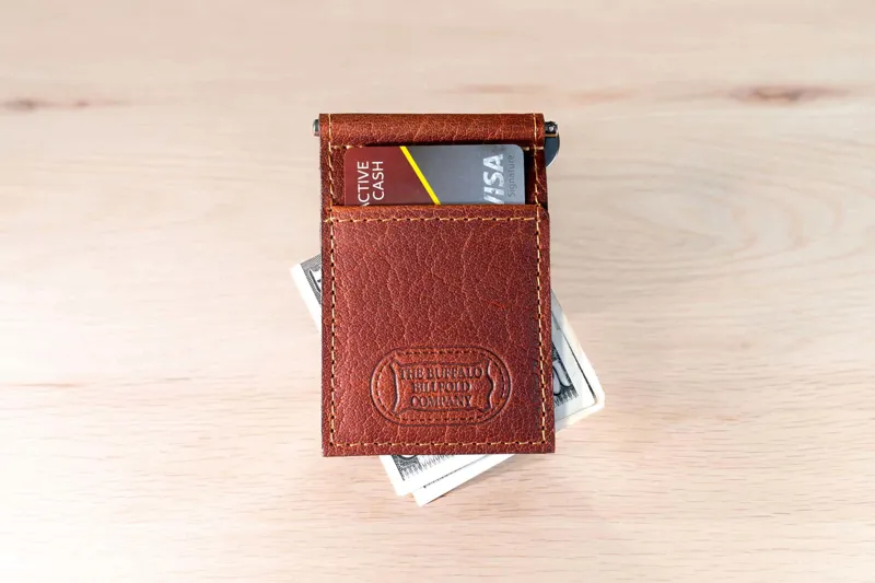 Buffalo Billfold Company Leather Money Clip Wallet