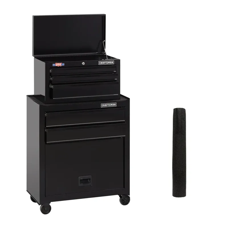 CRAFTSMAN S1000 26-in 5-Drawer Rolling Tool Chest Combo CMST82763BK