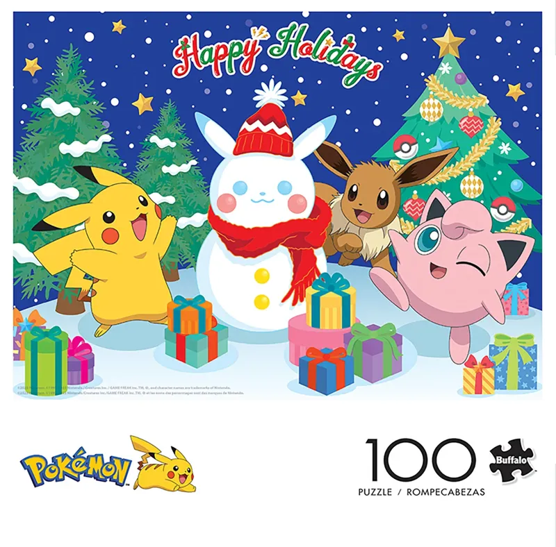 Buffalo Games Pokemon Pikachu Snowman 100 Piece Puzzle