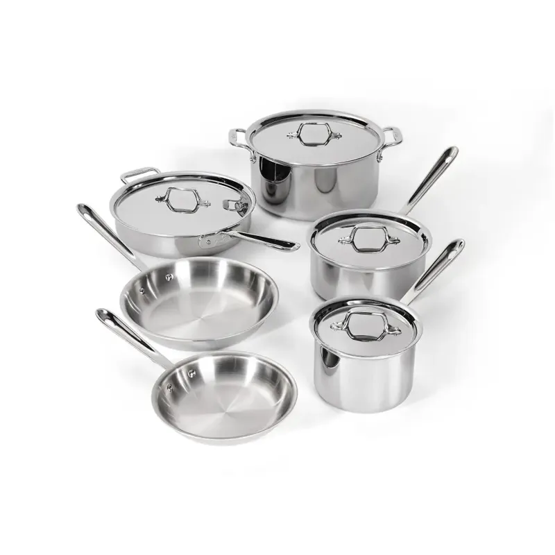 All-Clad D3 Stainless 10-Piece Cookware Set 401488LR