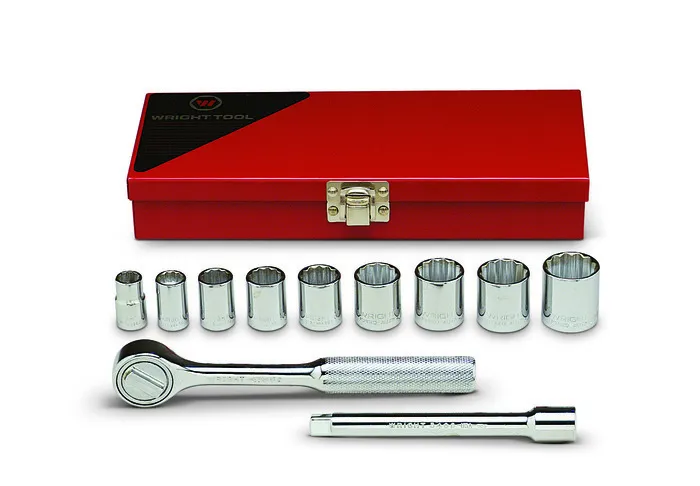 Wright Tool Set 328 3/8" Drive 12-Point SAE Socket Set, 11 Pc