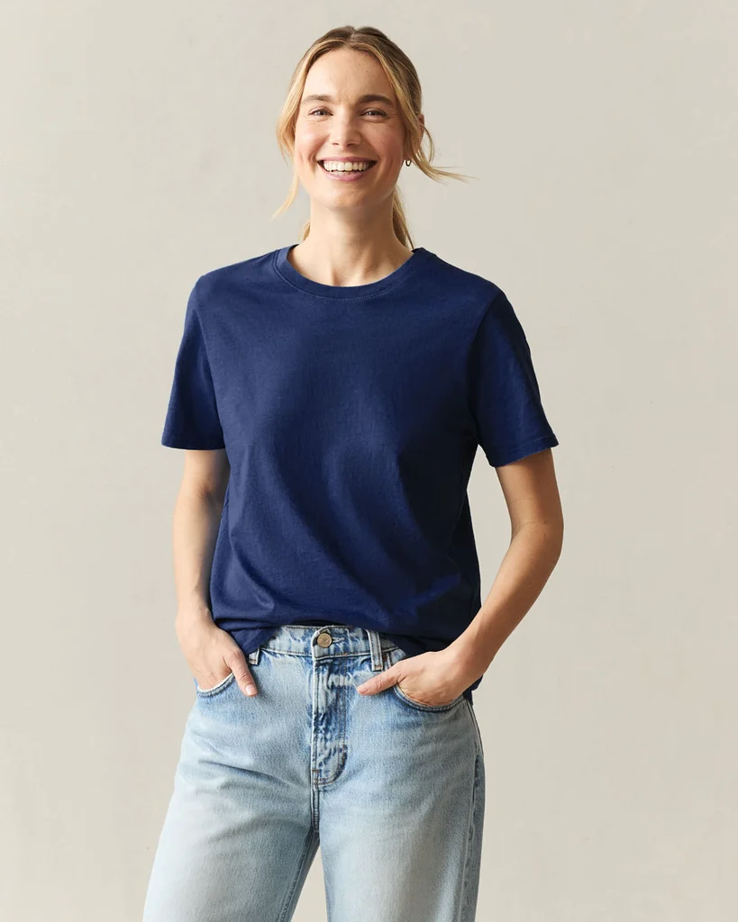 American Giant Women's Cotton Crew Tee Carolina Blue