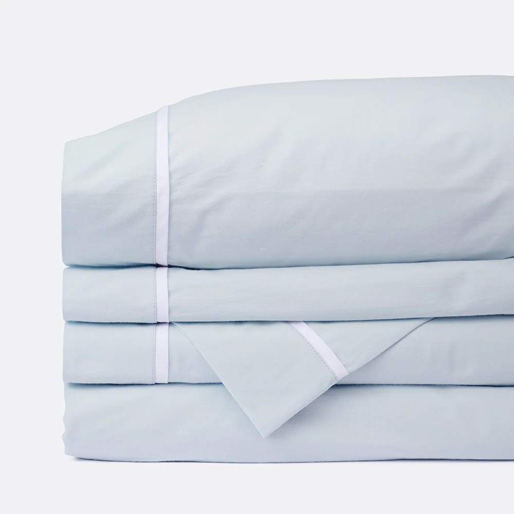 Red Land Cotton Essential Piping Sheet Set