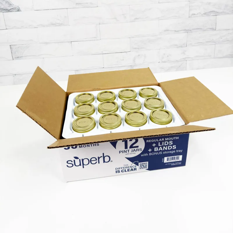 Superb Pint Canning Jars with Lids Regular Mouth 12 Pack